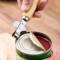 Wooden Handle Can Opener Multifunctional Beer Bottle Opener Tin Can Opener Portable Ergonomic Design Safe Opener For Kitchen