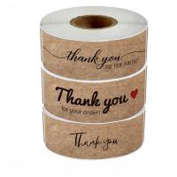 120Pcs/roll Thank you fou your order sticker Vintage Kraft paper Handmade decor Thank You Stickers Envelope Sealing Stationery Stickers Labels