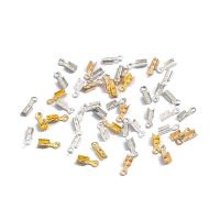 50Pcs Metal Rope Clip Crimp End Tips Fold Small Cord Buckle Connector Fasteners Clasp For DIY Jewelry Making Supplies