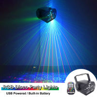 Mini DJ Disco Light Party Stage Lighting Effect Voice Control USB Laser Projector 60 Patterns Strobe Lamp For Home Dance Floor