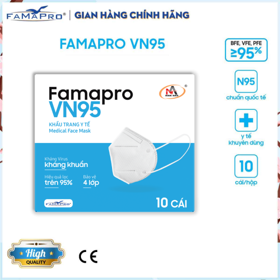 Thùng 50 hộp khẩu trang y tế 4 lớp famapro vn95 n95 màu trắng 10 cái hộp - ảnh sản phẩm 5