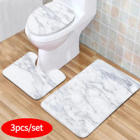 3PCS Marble Floor Mat Non-Slip Bath Rugs Hallway Front Door Mats Bathroom Car Toilet Seat Cover Absorbent Foot Pad Home Decor