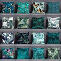 Dark Green Floral Animal Pattern Home Decor Pillowcase Square Pillowcase Home Office Decor Cushion Cover 45cm