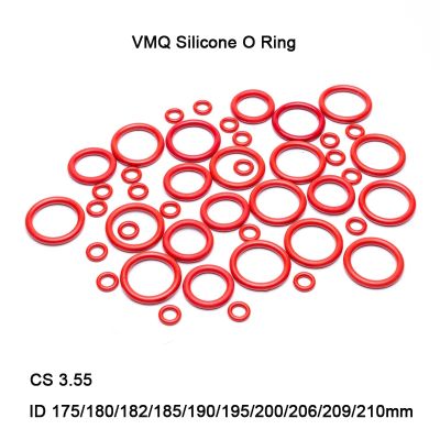 {Haotao Hardware} 2ชิ้น/ล็อตสีแดง VMQ ซิลิโคน O แหวนปะเก็นเครื่องซักผ้ายาง CS 3.55มิลลิเมตร ID 175มิลลิเมตร210มิลลิเมตรอาหารเกรดซิลิคอน O แหวนปะเก็นยาง O แหวน