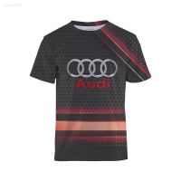 2023 NEW Short Sleeved Casual T-shirt with Audi Logo, Summer Fashion, Suitable for Men brand new T-shirt