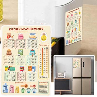 1pcs Baking Conversion Table Lightweight Sticker Easy For Home To Sticker 7.01*0.16 DIY Decorative Fridge Sticker Install 8.9* Kitchen In Waterproof E8O8