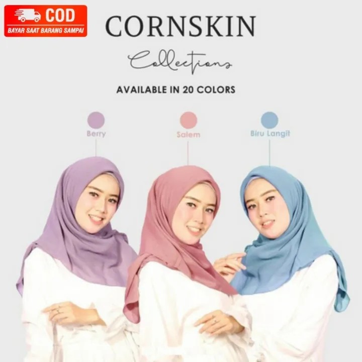 evanz hijab jilbab segiempat cornskin motif serat kulit jagung