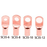 10PCS/5PCS SC35-6 35-8 35-10 35-12 Copper Cable Lug Kit Bolt Hole Tinned Cable lugs Battery Terminals copper nose Wire connector