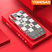 YIWESAN เคส M20ปลอกสำหรับ Samsung กาแลคซี A20 A30ลายการ์ตูนแฟชั่นลายตารางบางกันกระแทกเคสแข็งขอบปลอกซิลิโคนเนื้อนิ่มคลุมทั้งหมดเคสป้องกันเลนส์กล้อง