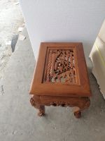 Wood Carved Table Teak Wood Carving Furniture Side table Home Decor Asian Art Thai Wood 45 x 45 x 37 Cm  โต๊ะไม้สักแกะสลัก เฟอร์นิเจอร์ไม้สัก  45 x 45 x 37 cm