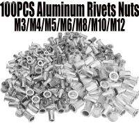 ✇◈ 100PCS M3 M4 M5 M6 M8 M10 M12 Aluminum Alloy Rivnut Flat Head Threaded Rivet Insert Nutsert Cap Rivet Nut