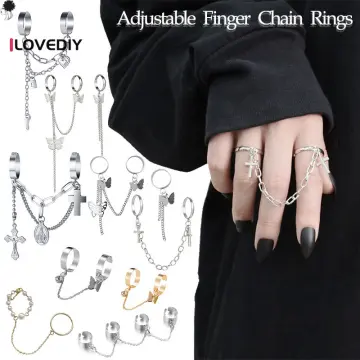 Double Finger Chain Rings for Women Ring Set Tassel Butterfly Cross Punk  Rings - China Rings and Jewelry price