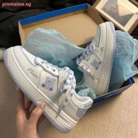 ✵✇ cri237 Cute little bear white shoes female 2021 new hot style Air Force No. 1 student Korean version of wild sports Japanese sneakers