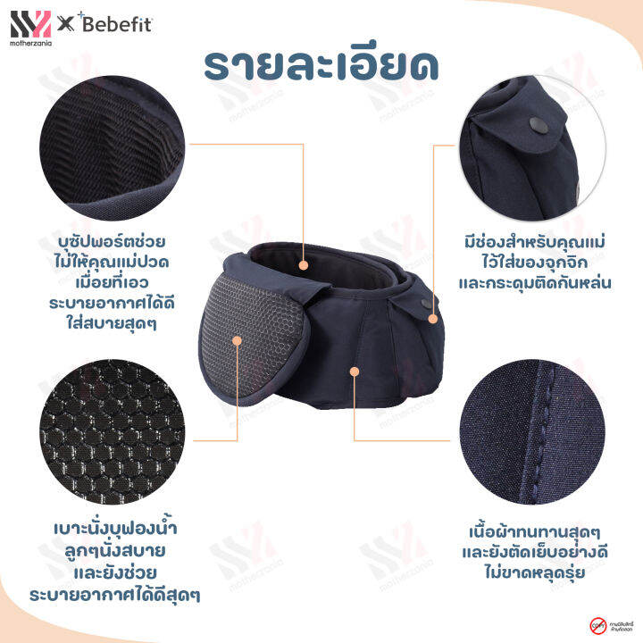 เป้อุ้มเด็ก-ฮิปซีท-bebefit-รุ่น-light-smart-baby-hip-seat-นวัตกรรมฮิปซีทพับได้-สิทธิบัตร-samsung-ของแท้จากเกาหลี