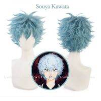 Souya Kawata คอสเพลย์วิกผมสีฟ้าอะนิเมะโตเกียวช่อผมปลอมผมหยิก + หมวกวิกแบบอิสระหมวกปาร์ตี้ฮาโลวีนผู้ชาย