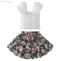 ✢☫✙ Toddler Kids Soild Sleeveless Suspenders Top Floral Print Skirt 36 Month Baby Stretch Wrap