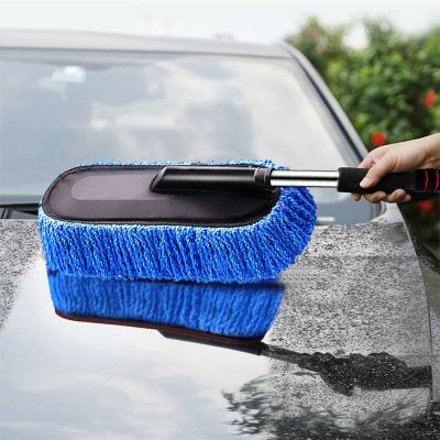 【CW】 Car Mop duster dust Sweeping Telescopic Handle Soft Bristle Wax Tow Cleaning