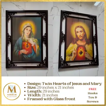 Shop Sacred Heart Of Jesus And Mary Wall Decor online | Lazada.com.ph