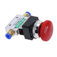 1PCS Red Mushroom Cap Emergency stop Button Self Lock 2 Position 3 Way Air Pneumatic Mechanical Valve MOV 3 1/8 quot; Thread