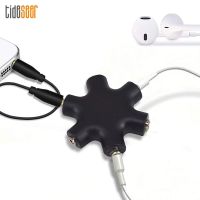 100pcs 3.5mm Jack 6 Way Multi Port Hub 3.5 Plug Aux Splitter Adapter Audio Cable Converter For MP3 PC Phone Earphone Speaker Headphones Accessories