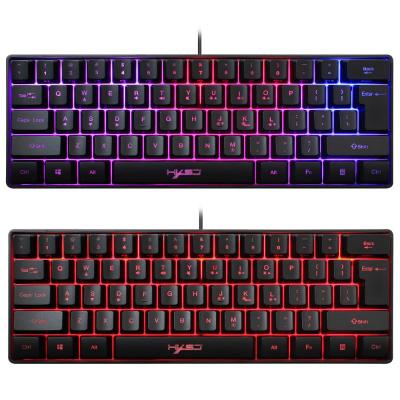 Wired Gaming Keyboard Mechanical Feeling Backlit Keyboard USB 61 Keycaps With RGB Backlight Russian Ganer Keyboard For PC Laptop