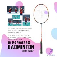 PERFLY ไม้แบด ไม้แบดมินตัน แร็คเกตแบดมินตันสำหรับผู้ใหญ่ รุ่น BR 590 POWER (สีแดง) ( BADMINTON ADULT RACKET BR 590 POWER RED ) แบตมินตัน Badminton แร็คเกตแบดมินตัน