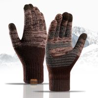 Women 39;s Men Knitted Winter Gloves Cashmere Knitted Women Autumn Winter Warm Thick Gloves Touch Screen Skiing Gloves