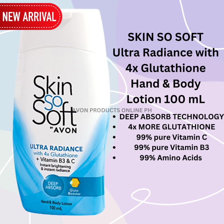 Avon Toiletries ~ Skin So Soft Ultra Radiance With 4x Glutathione Hand 