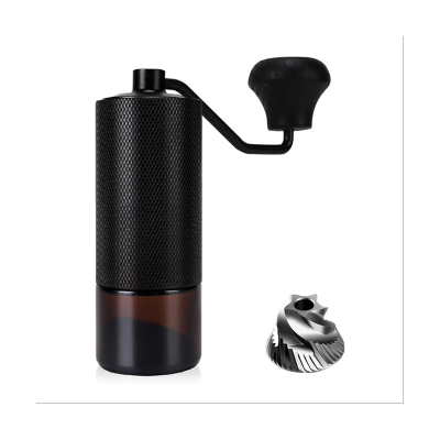 Premium CNC Stainless Steel Conical Burr Mill Manual Burr Coffee Grinder Black for French Press/Espresso/Turkish - Double Bearing