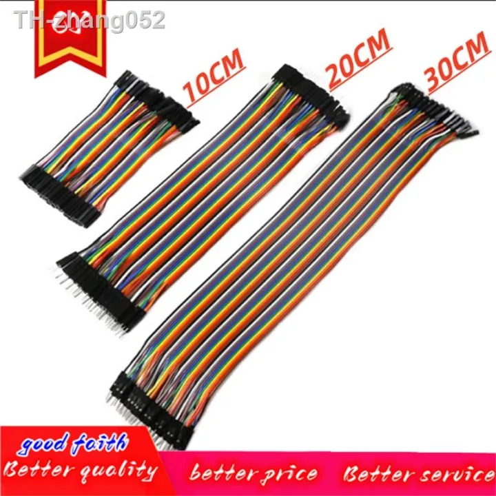 10cm-20cm-30cm-40pin-rainbow-cable-dupont-line-male-female-head-bridle-jumper-wire-connecting-line-cable-breadboard-pcb-diy-kit