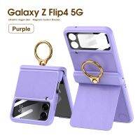 HOCE เคสโทรศัพท์ สำหรับ Samsung Galaxy Z Flip 4พร้อมเคสฝาหลังที่มองไม่เห็นสำหรับ Z Flip4ฟิล์มกล้องหน้าจอขนาดเล็กบานพับเคสป้องกันเต็ม