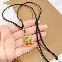 ล็อคแฟชั่นถักเชือกการออกแบบขั้นสูง Xiangyun อโลหะผ้าโบราณขนาดเล็ก Sense Lock Sense สร้อยคอสร้อยคอแบบเรียบง่าย