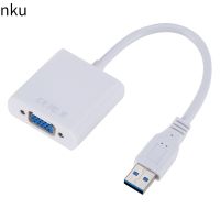 Nku USB To VGA Adapter USB 2.0/3.0 To VGA External Video Card Multi Display Converter Cable for Desktop Laptop Monitor Projector Adapters