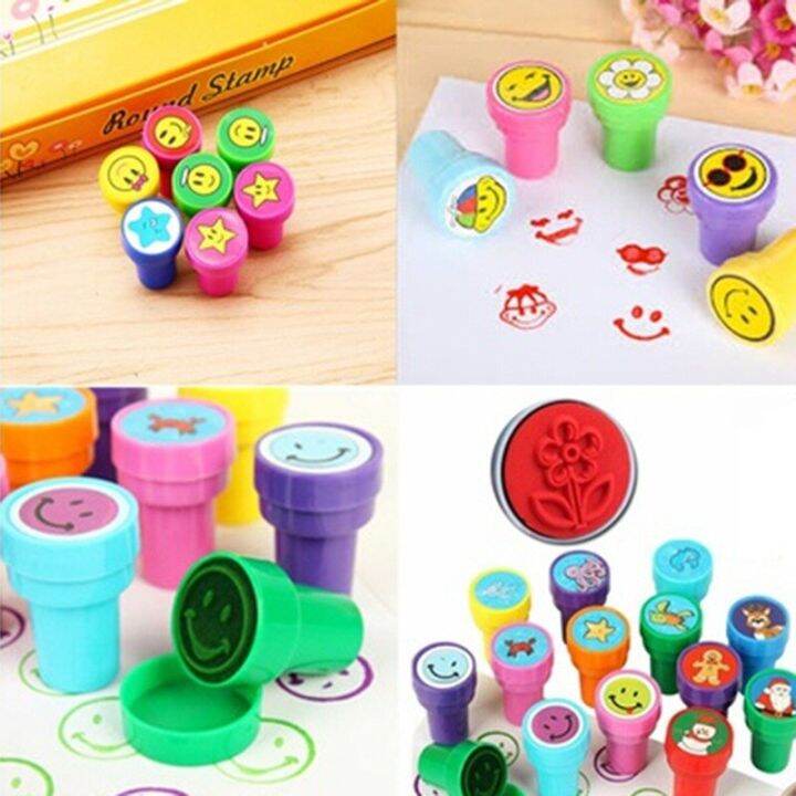 12pcs-box-children-toy-rubber-stamps-cartoon-fruits-kid-seal-diy-scrapbook-photo-album-decor-stamper-high-quality-simple