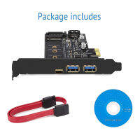 PCI-E to USB 3.0 PCI Express Card Incl.1 USB C and 2 USB A Ports, M.2 NVME to PCIe 3.0 Adapter Card with Bracket