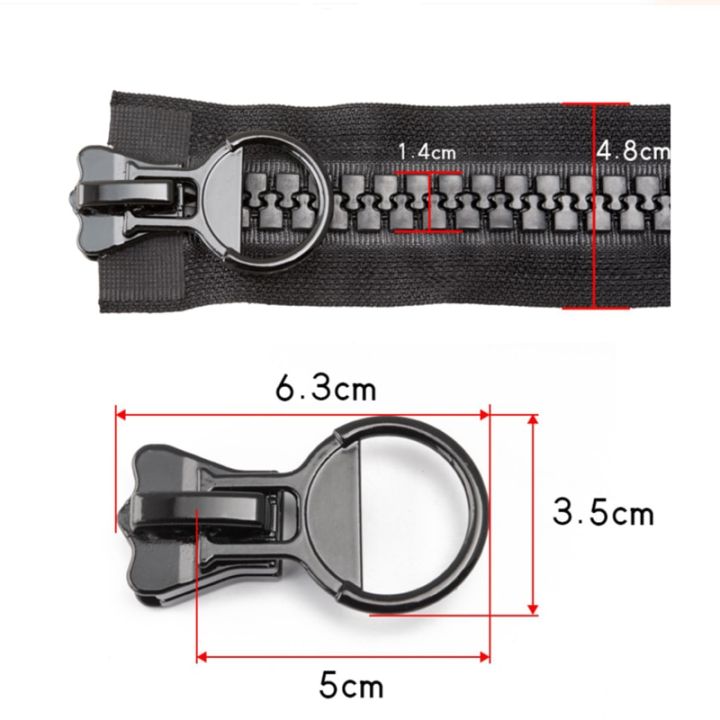 20-75-80-85-90-95-100-120-150cm-extra-large-resin-zipper-black-double-slider-open-end-for-down-jacket-coat-pocket-zipper-slider-door-hardware-locks-f
