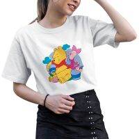 【Fashion】New Tshirts Female Disney Soft Wholesale Tops T-shirt Aesthetic Winnie the Pooh Vintage Hip Hop Tee Summer 2023 Casual Clothes แฟชั่นแขนสั้นผ้าฝ้าย