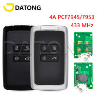 Datong World รถกุญแจรีโมทสำหรับ Megane4 Talisman Espace 5 Kadjar 4A PCF7953M 433MHz Promixity เปลี่ยนสมาร์ทการ์ดควบคุม