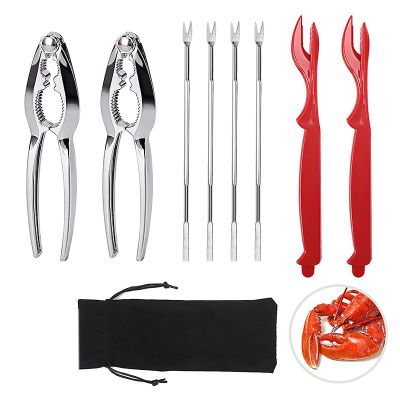 Crab Crackers and Tools, Lobster - 2 Crab Leg Crackers and 4 Crab Leg Forks Sturdy &amp; Durable &amp; Rustproof &amp;Reusable