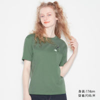 Uniqlo เสื้อยืดพิมพ์ลายแขนสั้นถั่วลิสงผู้หญิง (UT)