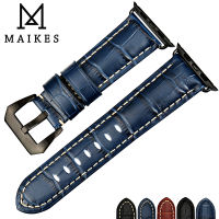 MAIKES สายหนังสำหรับแอปเปิ้ลดูวง49มิลลิเมตร45มิลลิเมตร41มิลลิเมตร44มิลลิเมตร40มิลลิเมตร42มิลลิเมตร38มิลลิเมตรชุด8 7 SE 6 5 4 3 2 สร้อยข้อมือ Watch วง