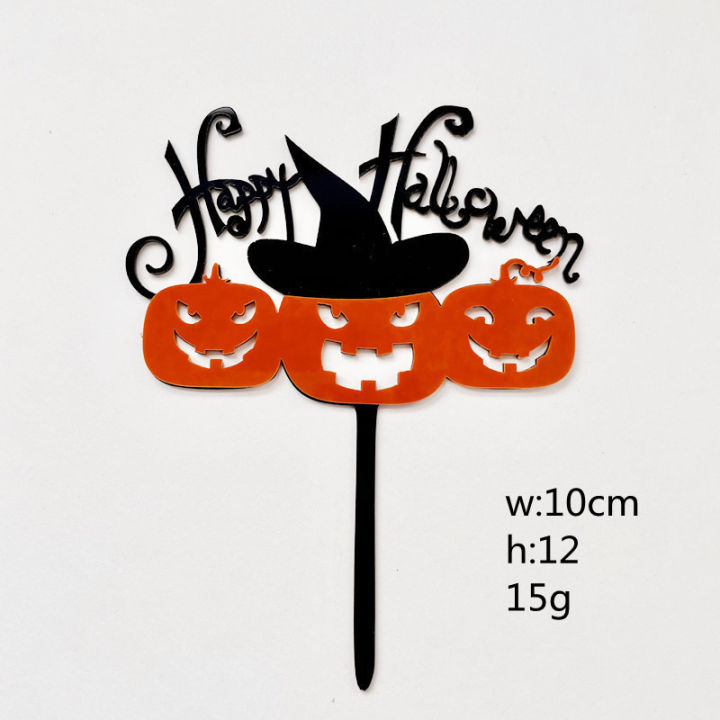 jollyboom-อะคริลิคฮาโลวีน-cupcake-toppers-happy-halloween-cake-topper-ตกแต่งปาร์ตี้ฮาโลวีนตกแต่งเค้กฮาโลวีนแม่มด-cupcake-topper-ฟักทองเค้กตกแต่ง