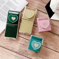 ▲○ Phone case Galaxy Z Flip 3 5G 2021 Soft Love Bling Glitter full protect casing Galaxy Z Flip3 5G stand cover