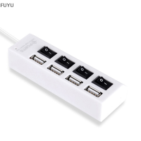 FUYU 4-Port USB 2.0 Multi HUB Splitter ขยายความเร็วสูงสำหรับ PC LAPTOP Mac