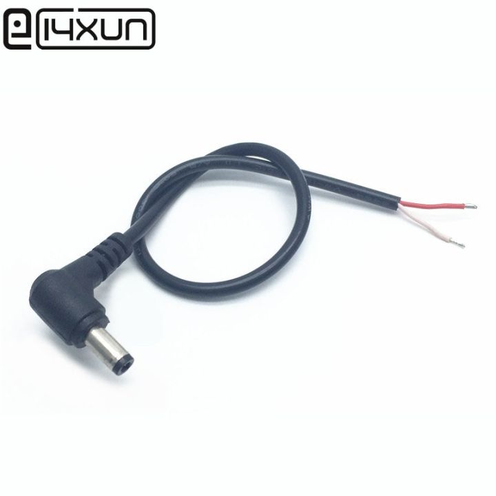 1pcs-dc-5-5x2-5mm-power-plug-90-degree-elbow-single-male-3a-0-3mm2-5-5-2-5mm-all-copper-wire-cable-30cm-wires-leads-adapters