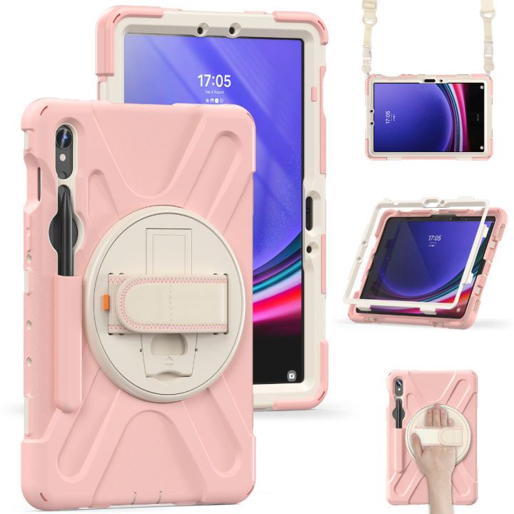 ซัมซุงกาแล็กซีแท็บเคสสำหรับ-s9-s8-s7สามชั้นแข็งแกร่งทนทานเด็กที่มีการหมุนสายคล้องมือและ-tali-bahu-ขาตั้งในตัวและ-s-pen-ขาตั้งโทรศัพท์ซัมซุงซัมซุงกาแล็กซีแท็บ2023-s9