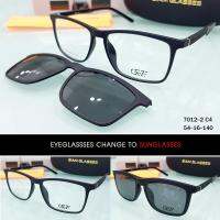 กรอบแว่นตา เบาใส่สบาย ฟรี คลิปออนกันแดดสีดำ Polarized GEZE 1ClipOn รุ่น 7012 เปลี่ยนเป็นแว่นตากันแดด ป้องกันแสงแดด รังสี UVA UVB UV400 บริการตัดเลนส์สายตาราคาถูก