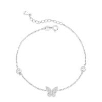 Silver thai cubic Zirconia butterfly bracelets  silver สร้อยข้อมือเงินแท้925 จี้ผีเสื้อ