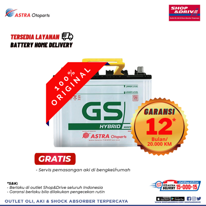 Aki GS Hybrid NS60L untuk mobil Voxy, Livina, Grand Livina (Aki