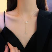 [COD] European and style fishtail pendant titanium steel necklace female niche design sense super fairy temperament clavicle chain hot girl accessories wholesale